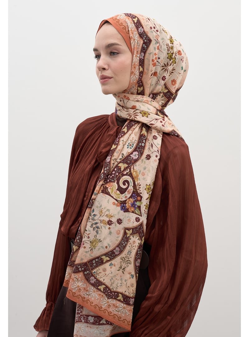 FRESHSCARFS Kiremit Berthe Desen Şal FRESHSCARFS Kiremit Berthe Desen Şal