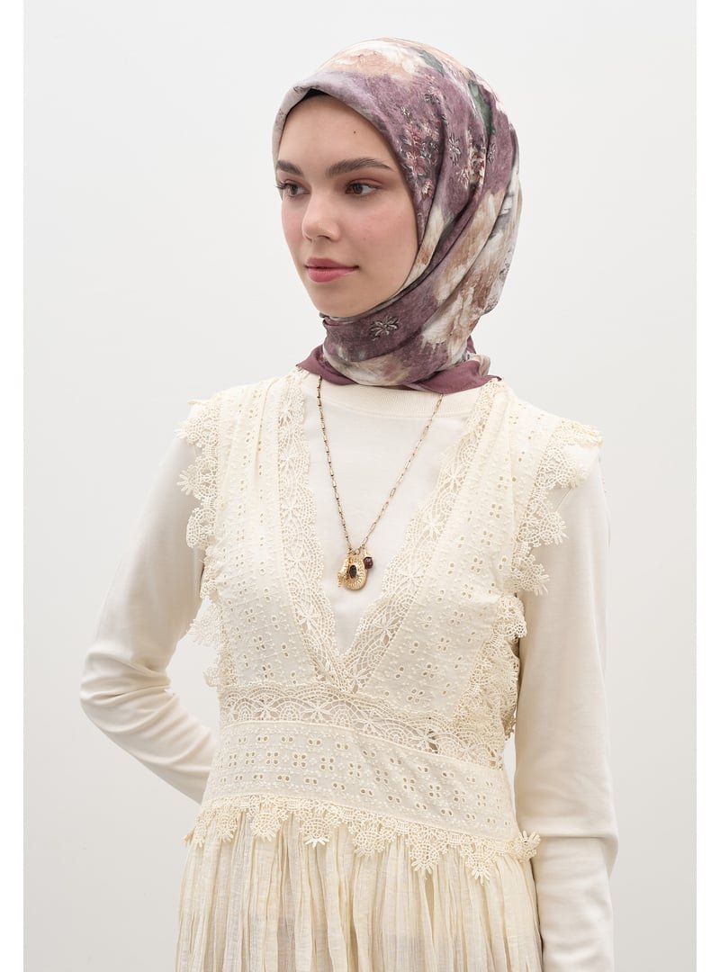 FRESHSCARFS Vıntage Rose Desen Pamuklu Viskon Eşarp Gülkurusu FRESHSCARFS Vıntage Rose Desen Pamuklu Viskon Eşarp Gülkurusu