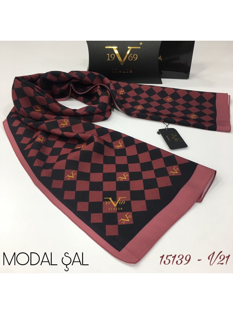 19v69 ITALIA Geometrik Desen Modal Seri Şal Askısı İle Birlikte 75x190 Cm Bordo Siyah 19v69 ITALIA Geometrik Desen Modal Seri Şal Askısı İle Birlikte 75x190 Cm Bordo Siyah
