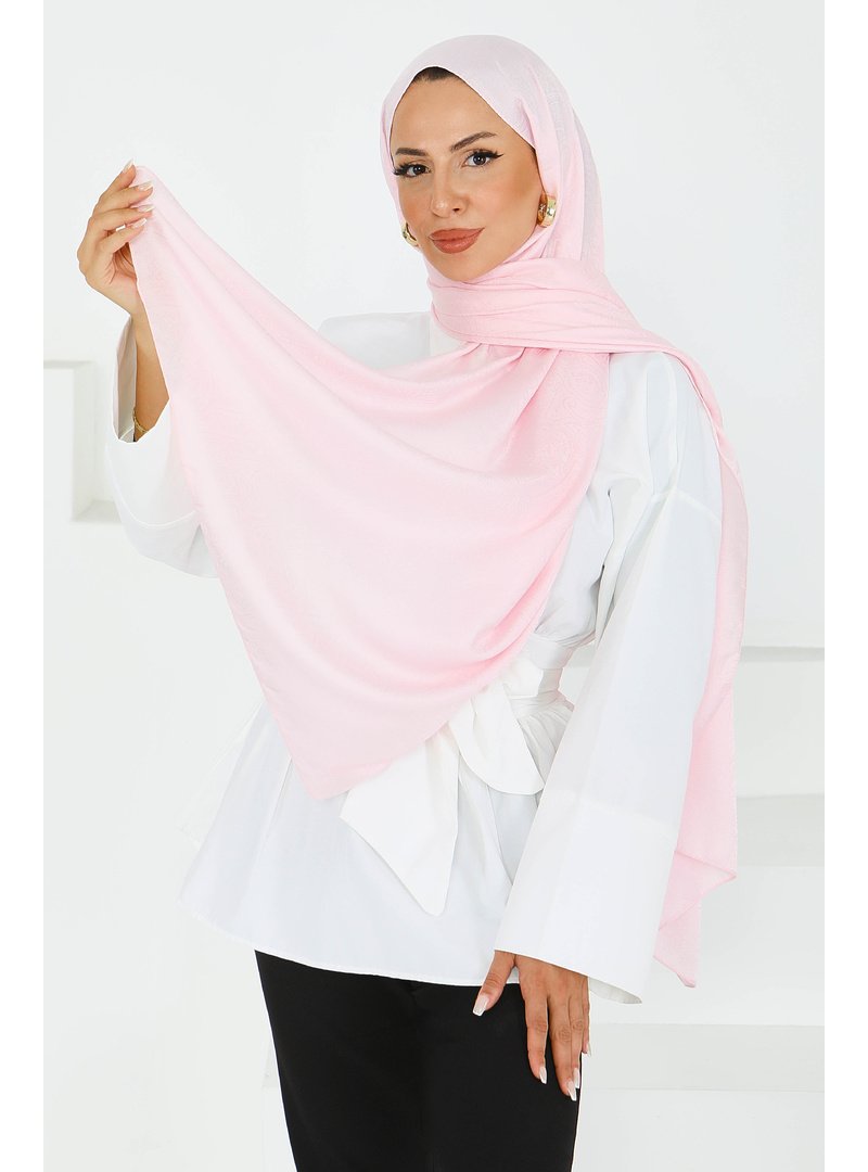 Tofisa Pembe Etnik Monagram Şal