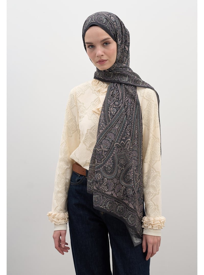 FRESHSCARFS Mürdüm Petra Desen Şal FRESHSCARFS Mürdüm Petra Desen Şal