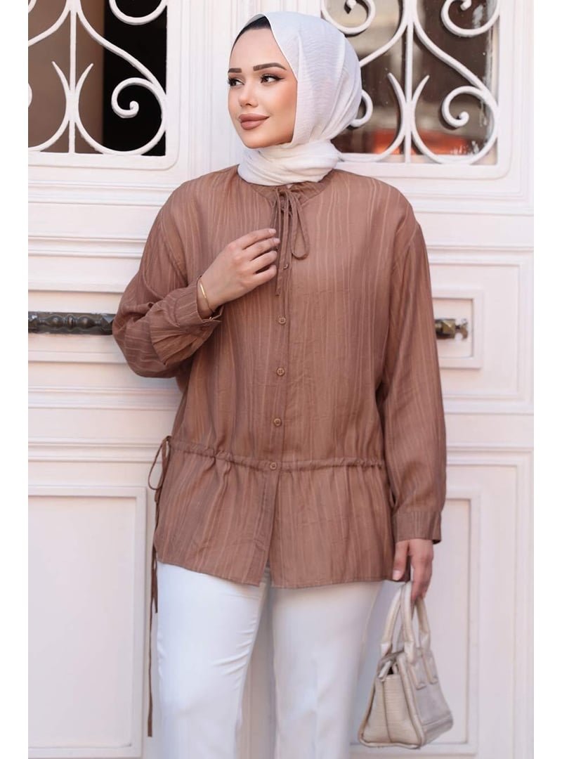 Neva Style Düğmeli Kahverengi Gömlek 32358kh Neva Style Düğmeli Kahverengi Gömlek 32358kh