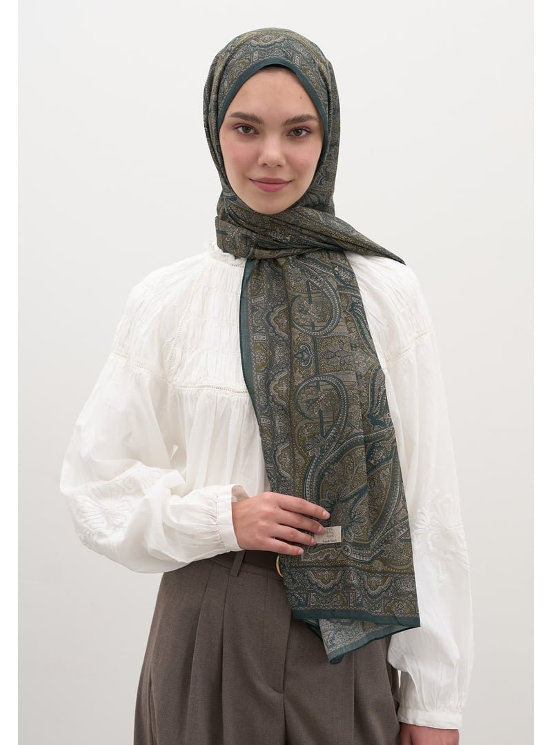 FRESHSCARFS Koyu Yeşil Slyvıe Desen Şal FRESHSCARFS Koyu Yeşil Slyvıe Desen Şal