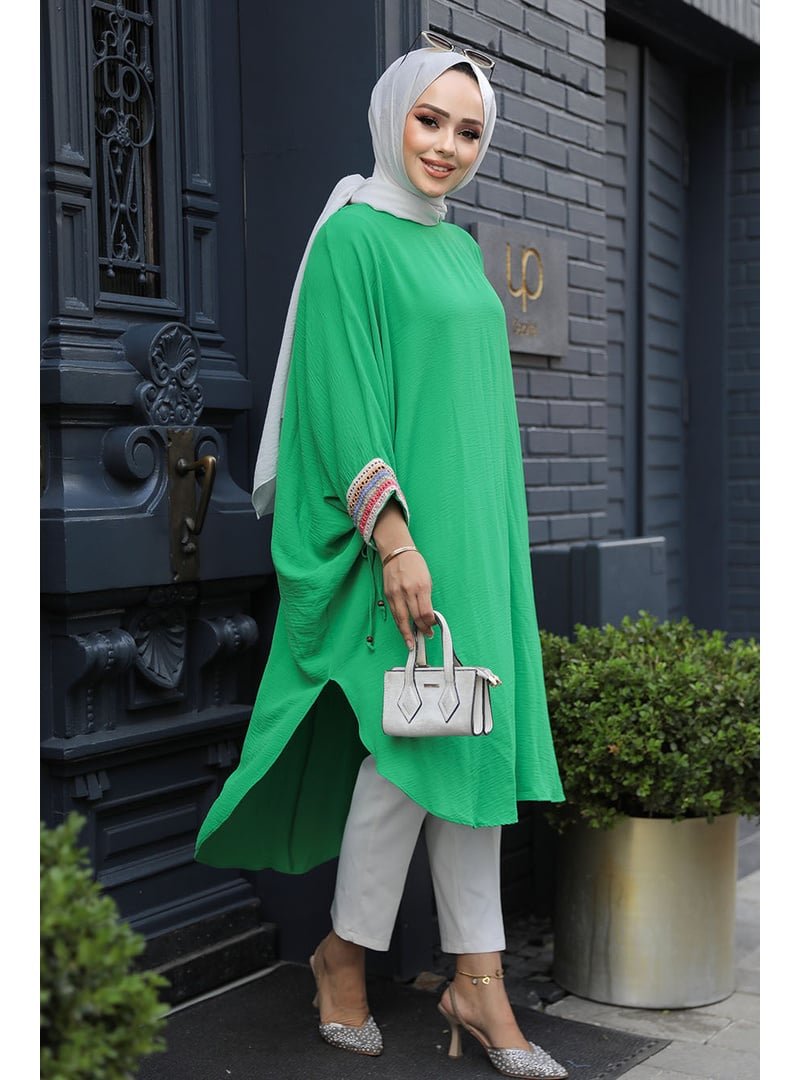 Neva Style Yarasa Kol Yeşil Tunik 170015y