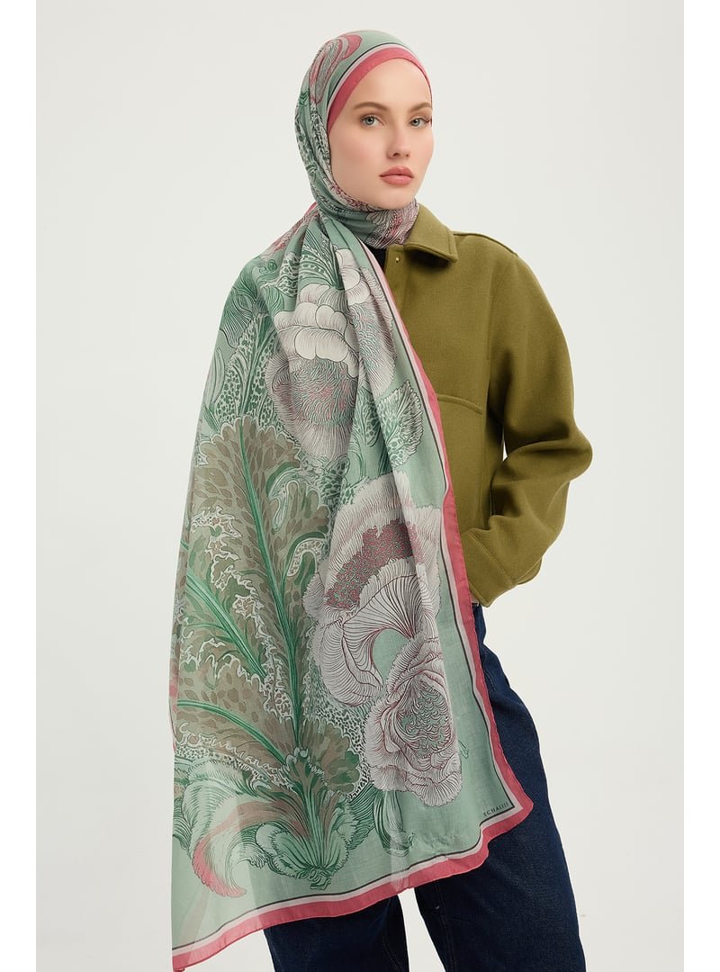 ŞALESS 70x190 Cm Mercan Bahçesi Nefti Efilia Desenli Şal