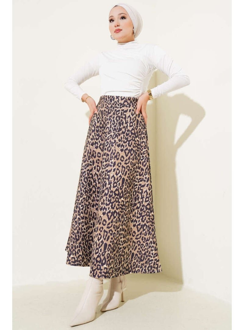 Volt Clothing Latte Leopar Desen Scuba Etek Volt Clothing Latte Leopar Desen Scuba Etek