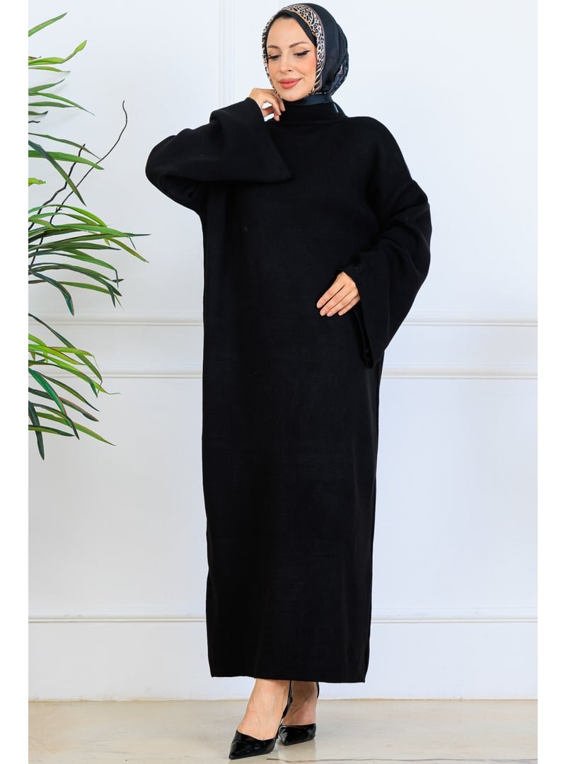 Benguen Siyah Uzun Triko Elbise Benguen Siyah Uzun Triko Elbise