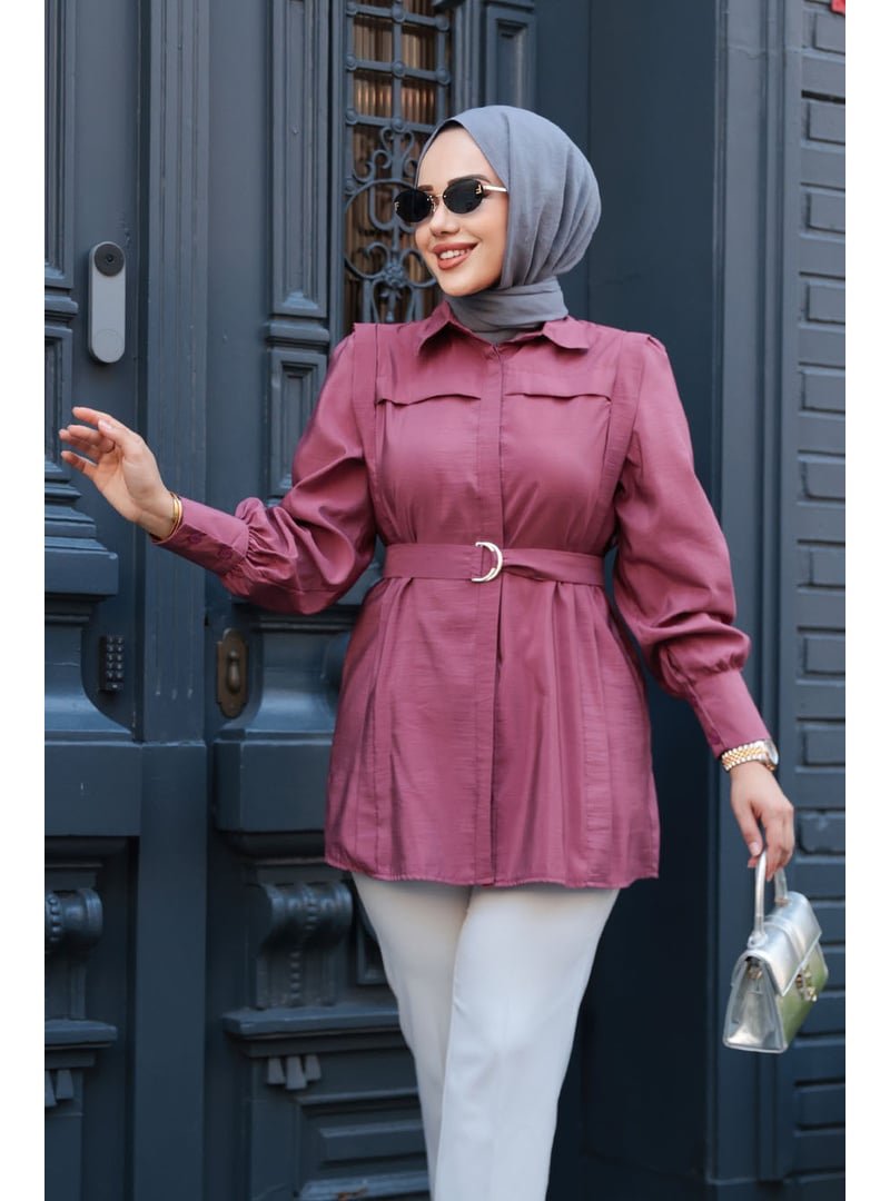 Neva Style Düğmeli Gül Kurusu Gömlek 19028gk Neva Style Düğmeli Gül Kurusu Gömlek 19028gk