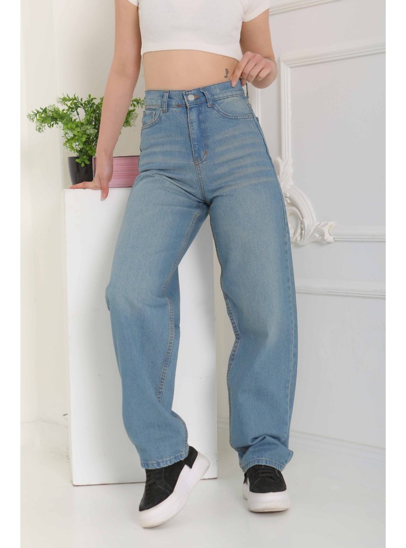 Tofisa Mavi Tint Baggy Kot Pantolon