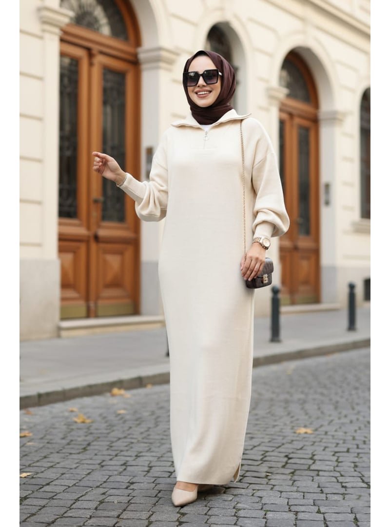 Neva Style Krem Triko Elbise 60321kr Neva Style Krem Triko Elbise 60321kr