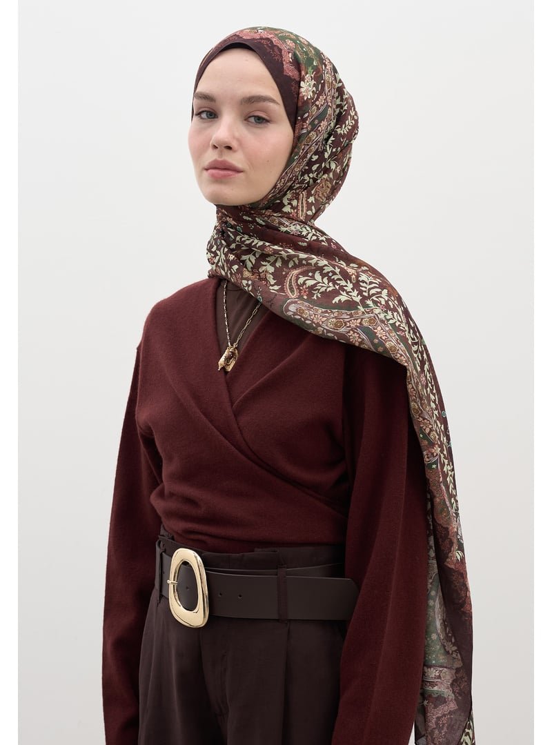 FRESHSCARFS Bordo Cerıse Desen Şal FRESHSCARFS Bordo Cerıse Desen Şal