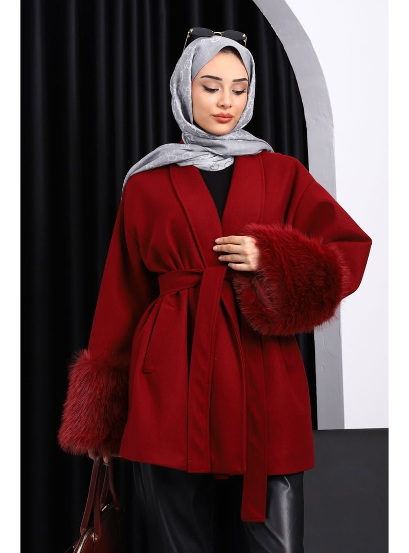 İmaj Butik Bordo Bel Kuşaklı Çift Cepli Kaşe Kaban İmaj Butik Bordo Bel Kuşaklı Çift Cepli Kaşe Kaban
