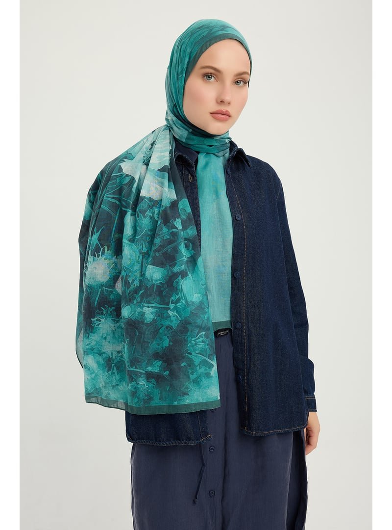 ŞALESS 70x190 Cm Zamansız Hayal Yeşil Efilia Desenli Şal ŞALESS 70x190 Cm Zamansız Hayal Yeşil Efilia Desenli Şal