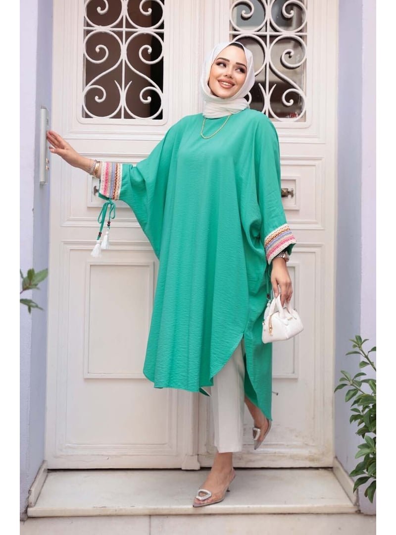 Neva Style Yarasa Kol Yeşil Tunik 210048y