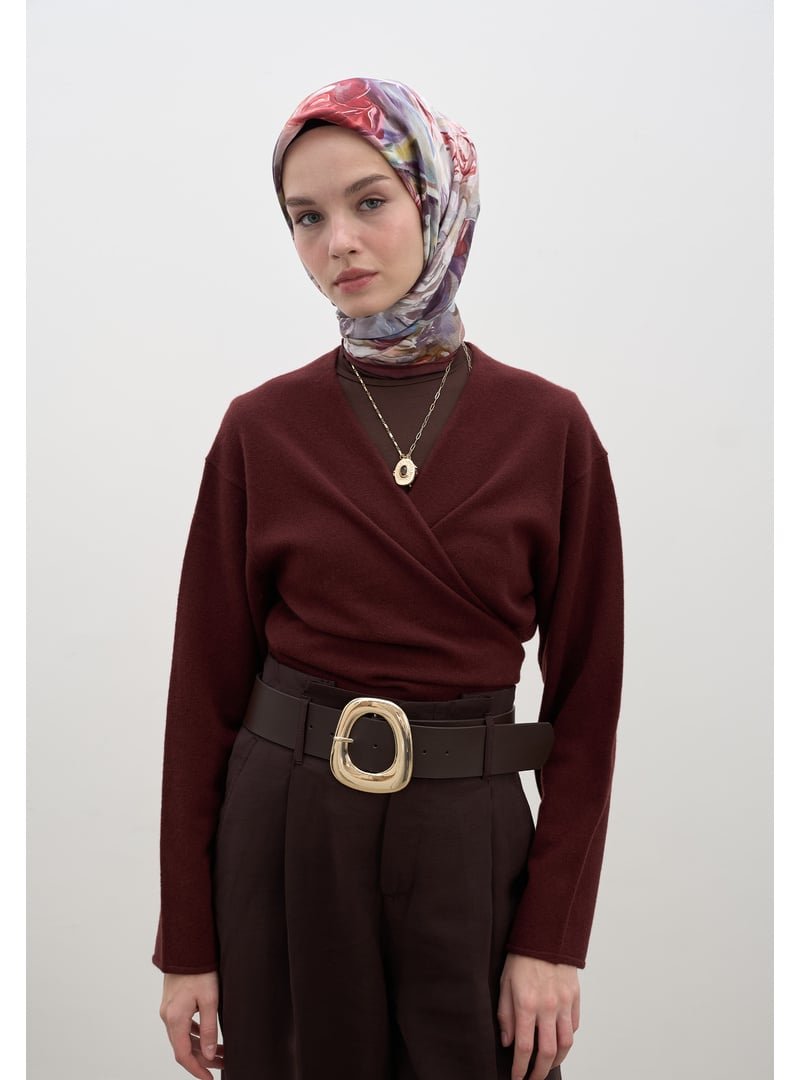 FRESHSCARFS Bordo Nerıssa Desen Pamuklu Viskon Eşarp FRESHSCARFS Bordo Nerıssa Desen Pamuklu Viskon Eşarp