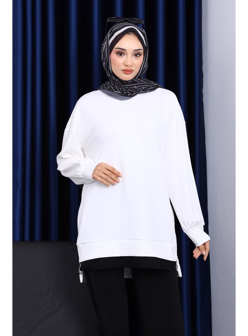 İmaj Butik Ekru Bisiklet Yaka Yan Fermuarlı Tunik İmaj Butik Ekru Bisiklet Yaka Yan Fermuarlı Tunik