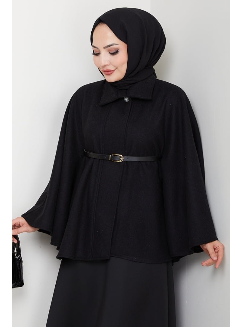 Bestenur Siyah Selas Kemerli Panço Bestenur Siyah Selas Kemerli Panço