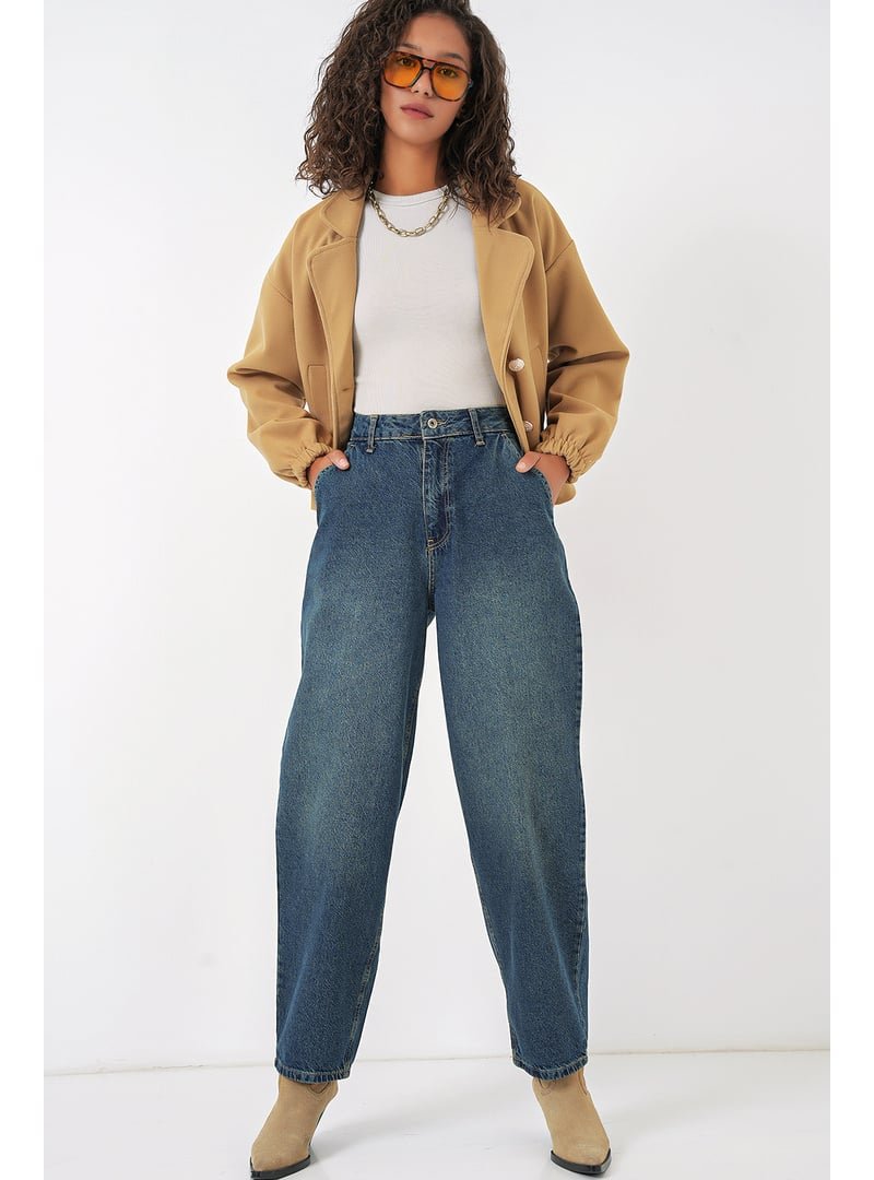 Bigdart İndigo Yüksek Bel Baggy Kot Pantolon Bigdart İndigo Yüksek Bel Baggy Kot Pantolon