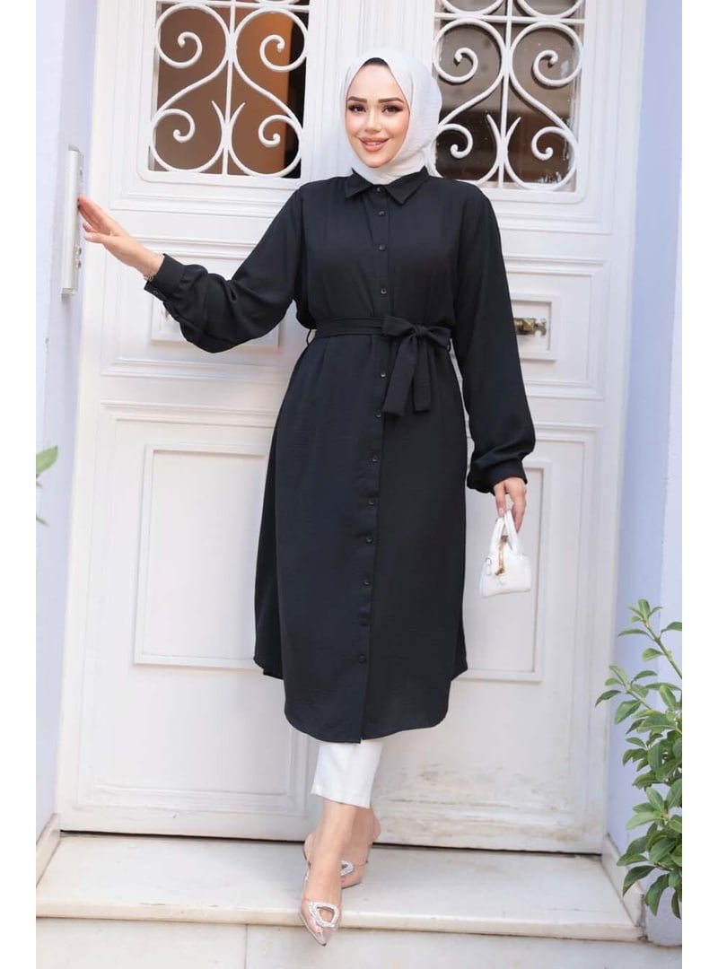Neva Style Düğmeli Siyah Tunik 32172s