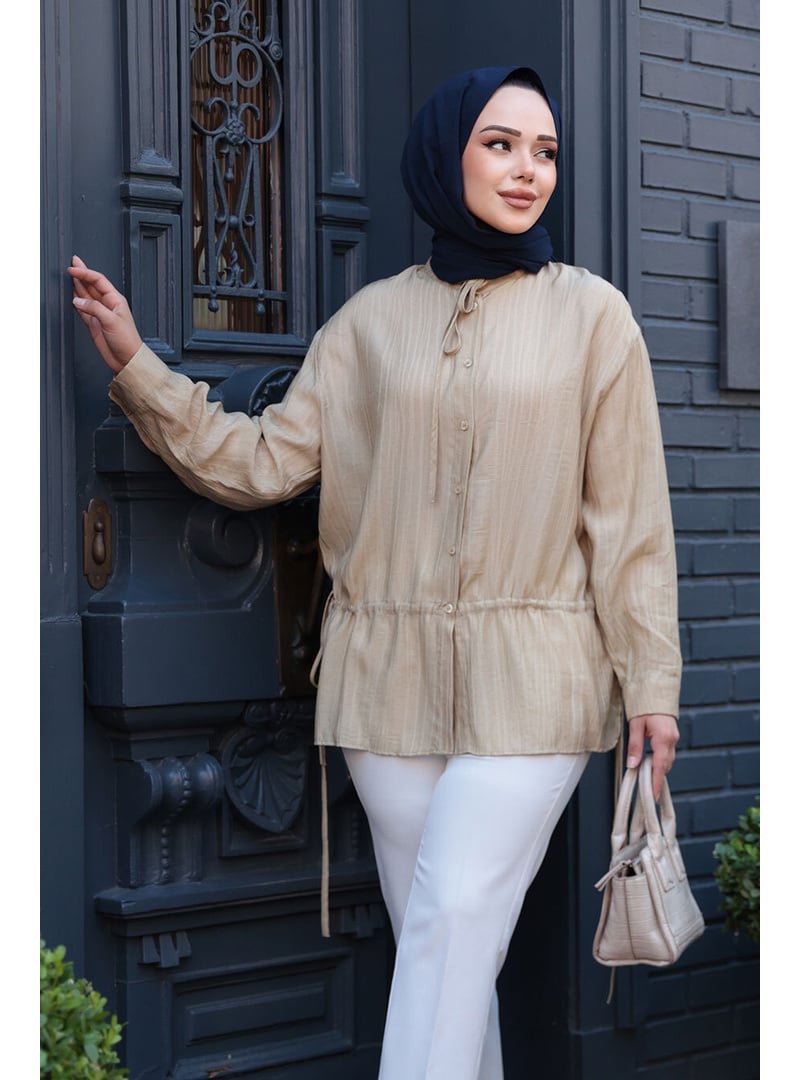 Neva Style Düğmeli Yağ Yeşili Gömlek 32358yy