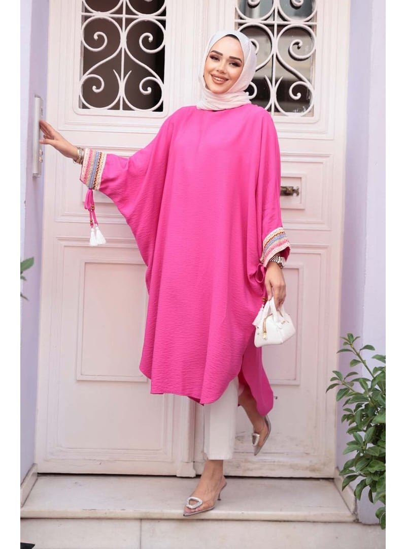 Neva Style Yarasa Kol Fuşya Tunik 210048f