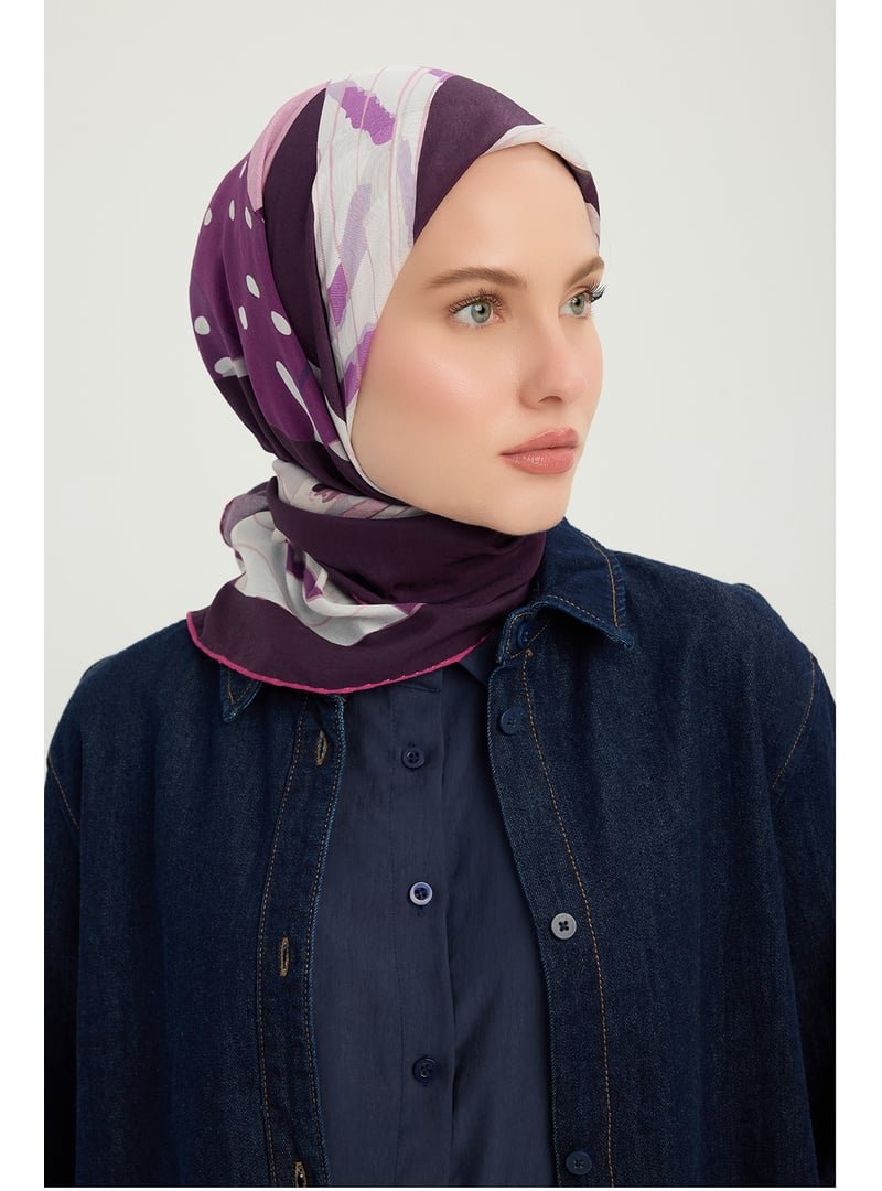 ŞALESS 90x90 Cm Düğümler Ve Hikayeler Pembe Vierra Desenli Viskon Eşarp
