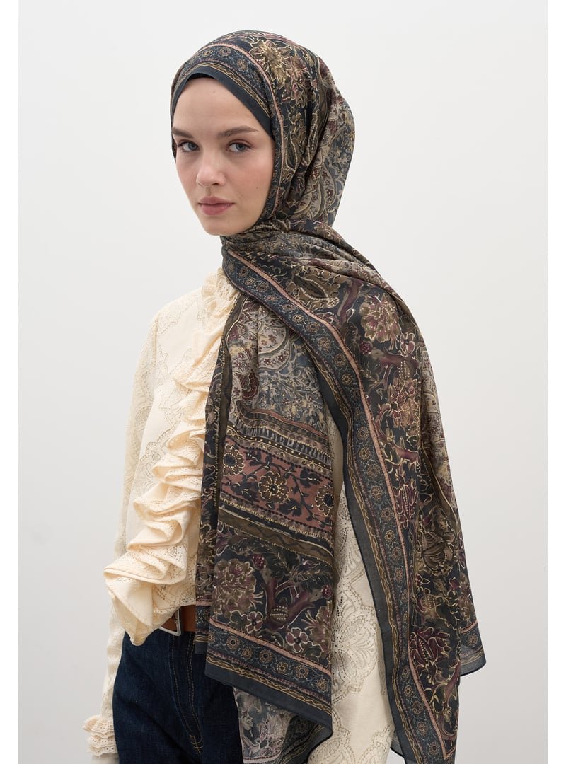 FRESHSCARFS Antrasit Vanessa Desen Şal FRESHSCARFS Antrasit Vanessa Desen Şal