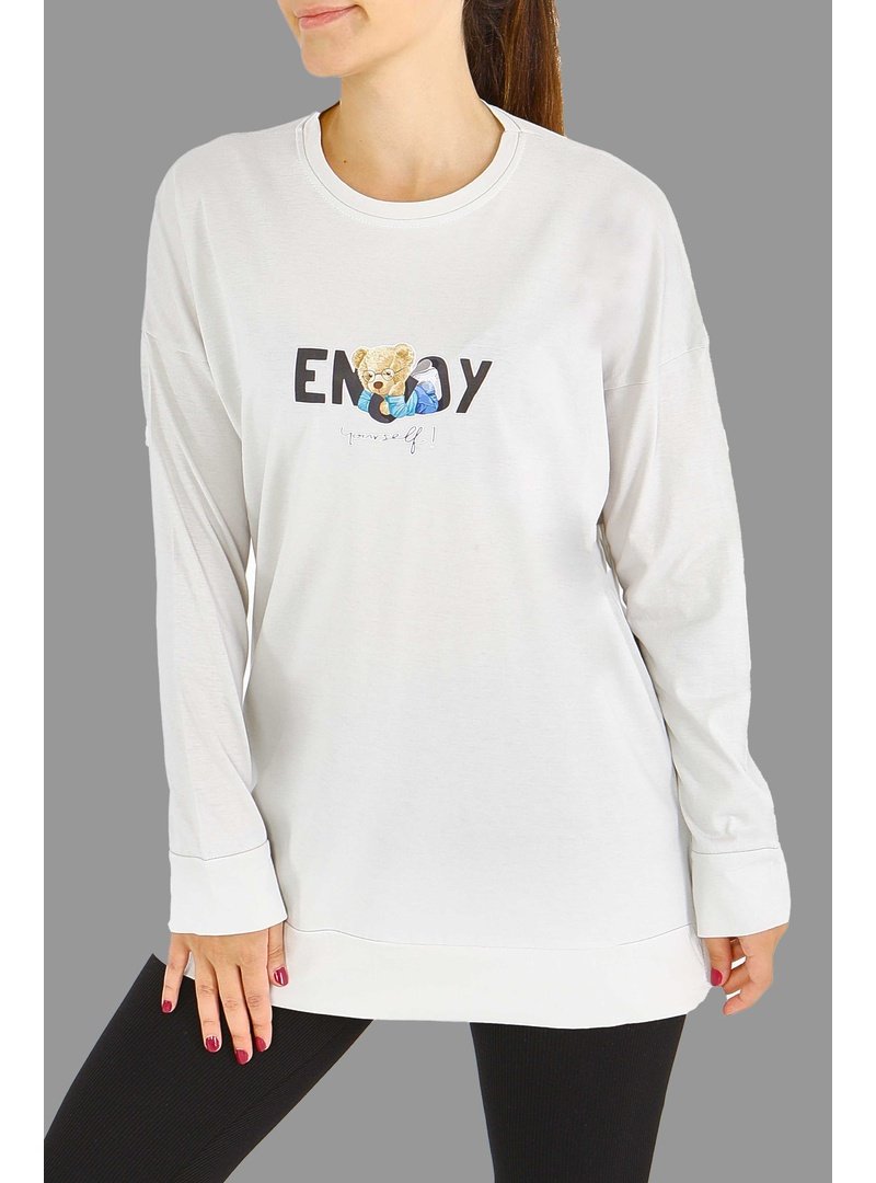 Tofisa Taş Uzun Kollu Baskılı Süprem Tunik Tofisa Taş Uzun Kollu Baskılı Süprem Tunik