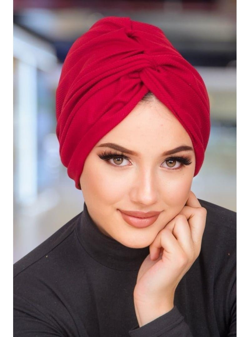 AİŞE TESETTÜR Bordo Burgulu Düğüm Bone