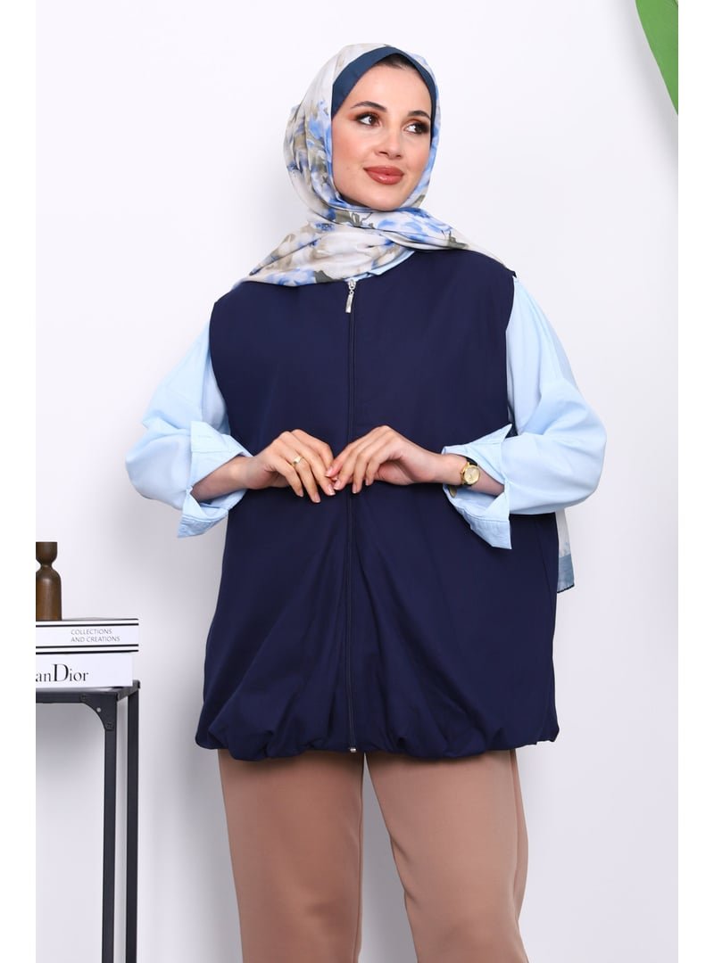 İmaj Butik Lacivert Fermuarlı Oversize Astarlı Yelek İmaj Butik Lacivert Fermuarlı Oversize Astarlı Yelek