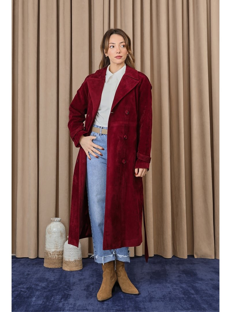 Podyumplus 32407trc Süet Trench Podyumplus 32407trc Süet Trench