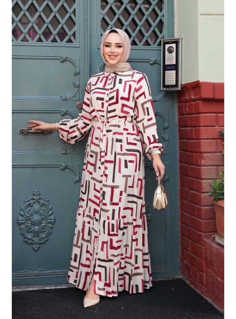 Neva Style Desenli Vişne Elbise 50253vsn Neva Style Desenli Vişne Elbise 50253vsn
