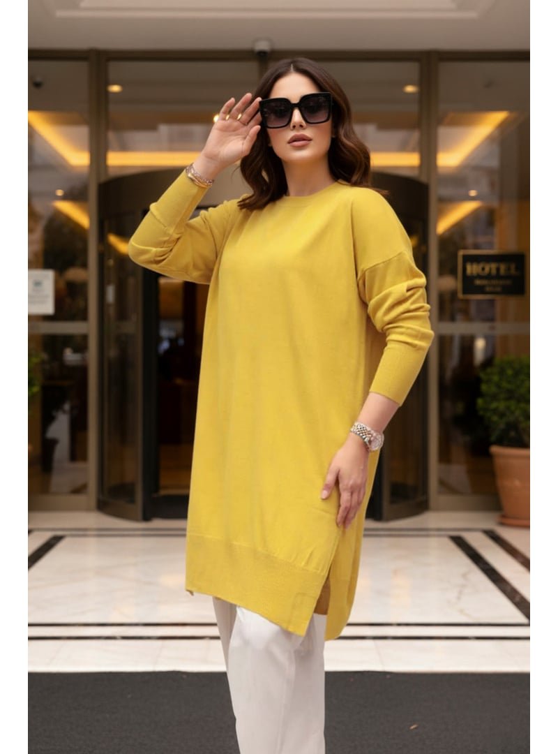 Neva Style Hardal Triko Kazak Tunik 17203hr2