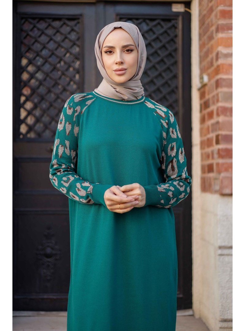 Pamuk Butik Merserize Figürlü Triko Elbise Pamuk Butik Merserize Figürlü Triko Elbise