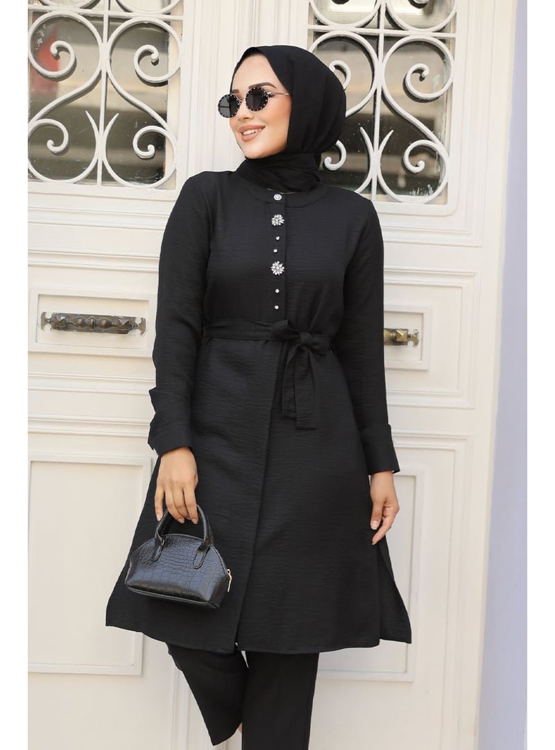 Neva Style Düğmeli Siyah Tunik 658s