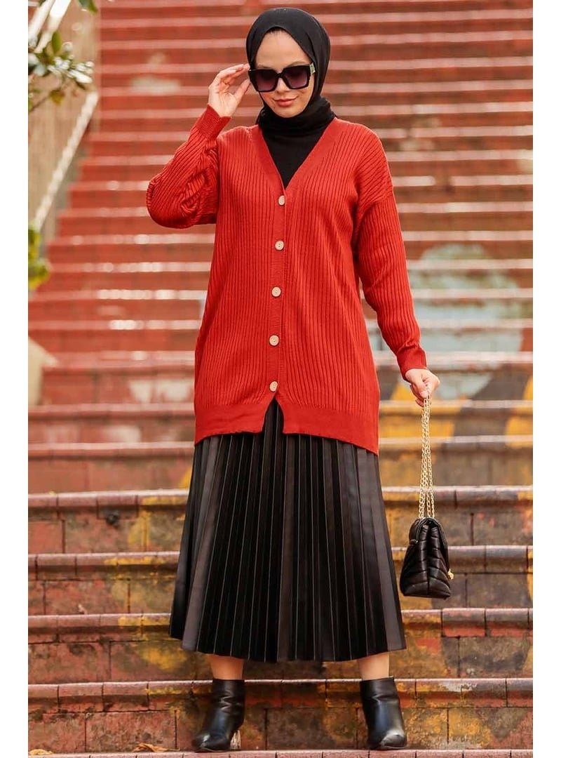 Neva Style Fitilli Kiremit Triko Hırka 2438krmt Neva Style Fitilli Kiremit Triko Hırka 2438krmt