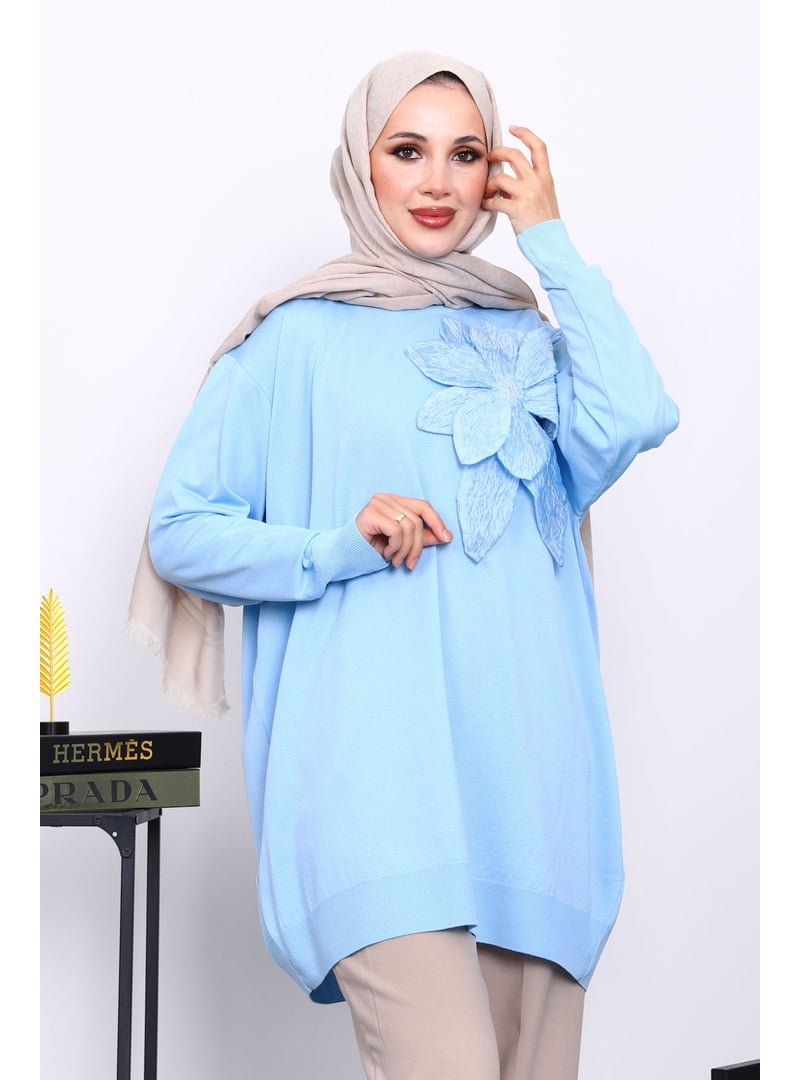 İmaj Butik Bebe Mavi Soğuk İplik Çiçek Detaylı Triko Tunik İmaj Butik Bebe Mavi Soğuk İplik Çiçek Detaylı Triko Tunik
