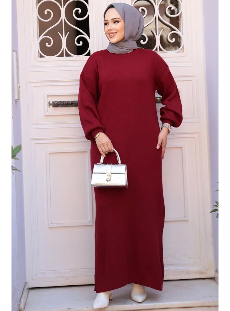 Neva Style Bordo Triko Elbise 17205br Neva Style Bordo Triko Elbise 17205br