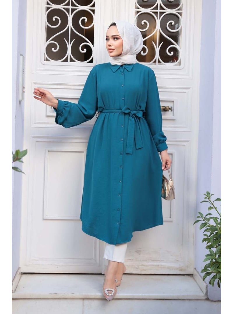 Neva Style Düğmeli Petrol Mavisi Tunik 32172pm