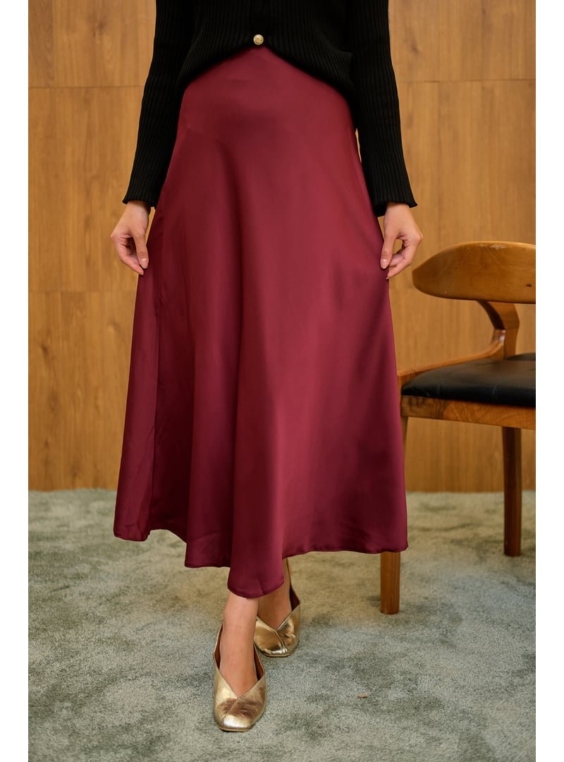 Locco Moda Bordo Saten Etek Locco Moda Bordo Saten Etek