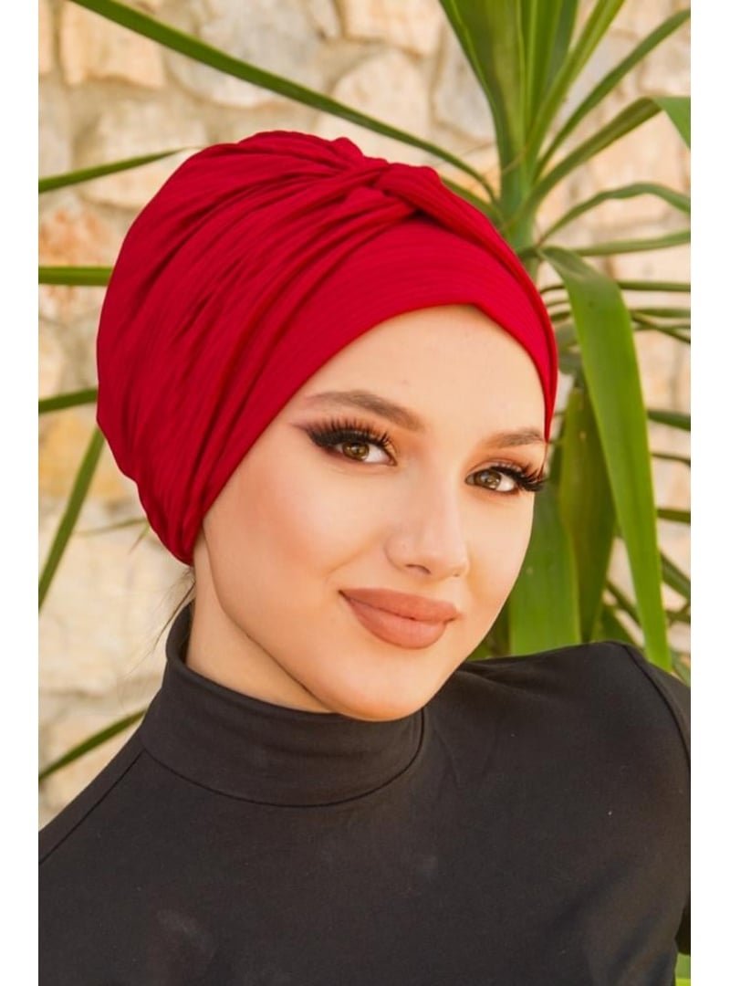 AİŞE TESETTÜR Bordo Burgu Detaylı Bone