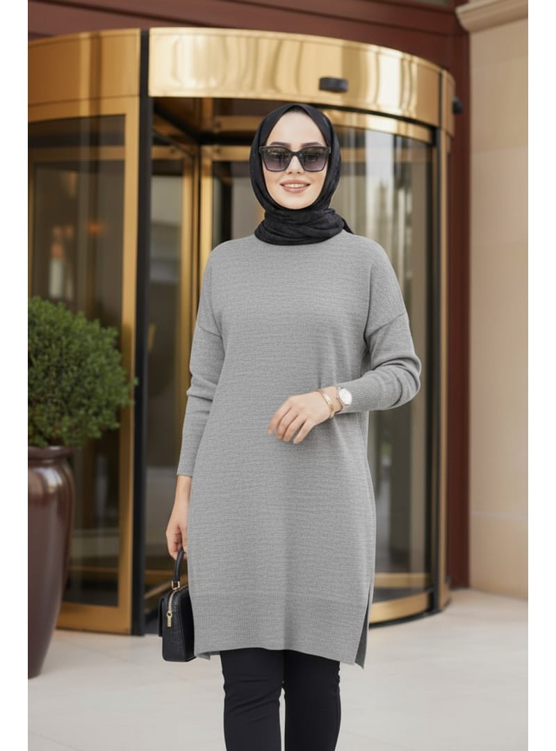 Neva Style Gri Triko Kazak Tunik 17203gr