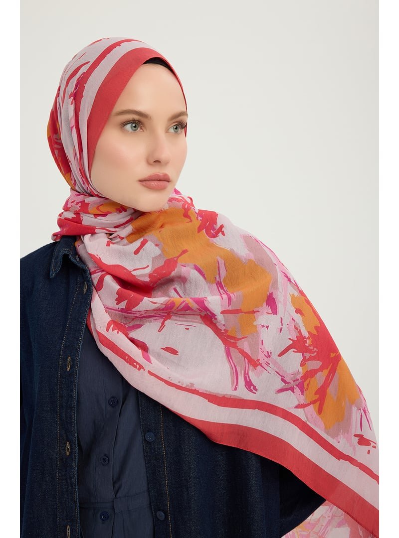 ŞALESS 70x190 Cm Özgür Fırçalar Nar Çiçeği Vierra Desenli Viskon Şal ŞALESS 70x190 Cm Özgür Fırçalar Nar Çiçeği Vierra Desenli Viskon Şal