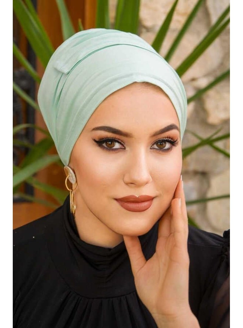 AİŞE TESETTÜR Elma Yeşili Battal Boy Kaymaz Bone