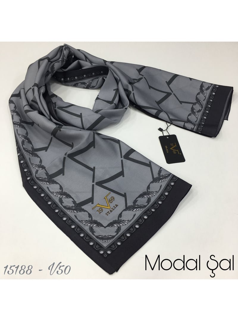 19v69 ITALIA Logolu Desen Modal Seri Şal Askısı İle Birlikte 75x200 Cm Gri Antrasit 19v69 ITALIA Logolu Desen Modal Seri Şal Askısı İle Birlikte 75x200 Cm Gri Antrasit