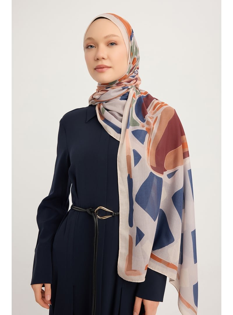 ŞALESS 70x190 Cm Pastel Yolculuk Renkli Efilia Desenli Şal