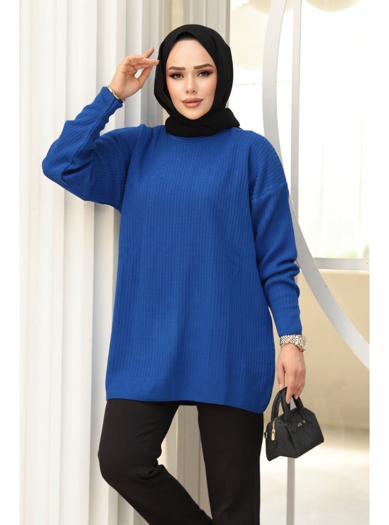 Neva Style Fitilli Sax Mavisi Triko Kazak Tunik 29141sx