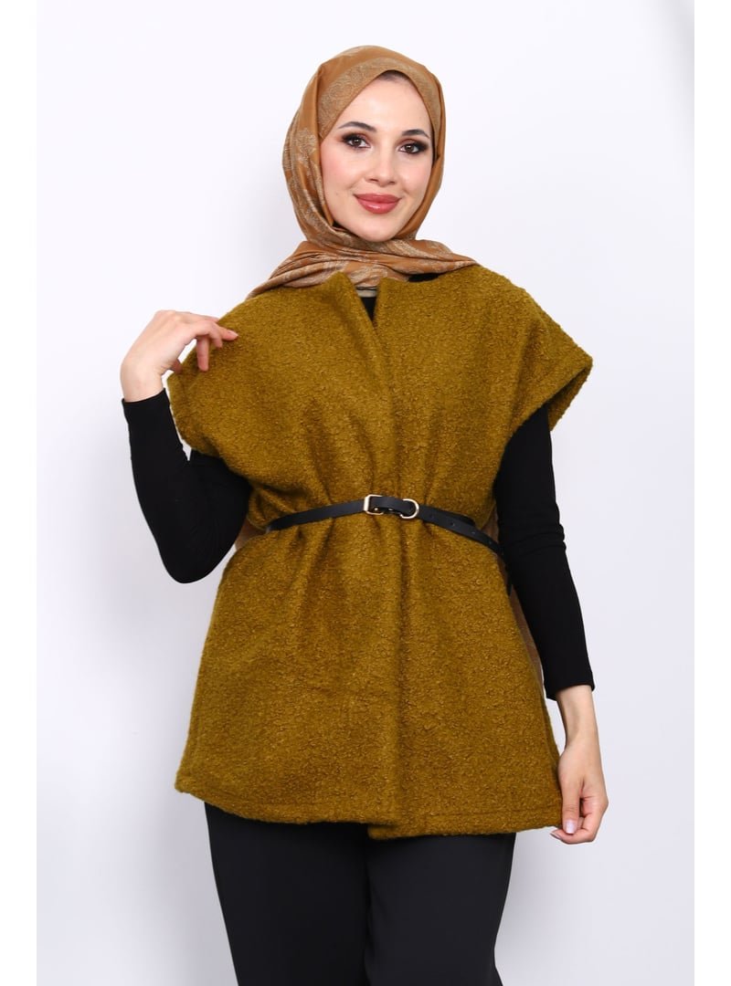 İmaj Butik Yağ Yeşili Bel Kemerli Orkide Yelek İmaj Butik Yağ Yeşili Bel Kemerli Orkide Yelek