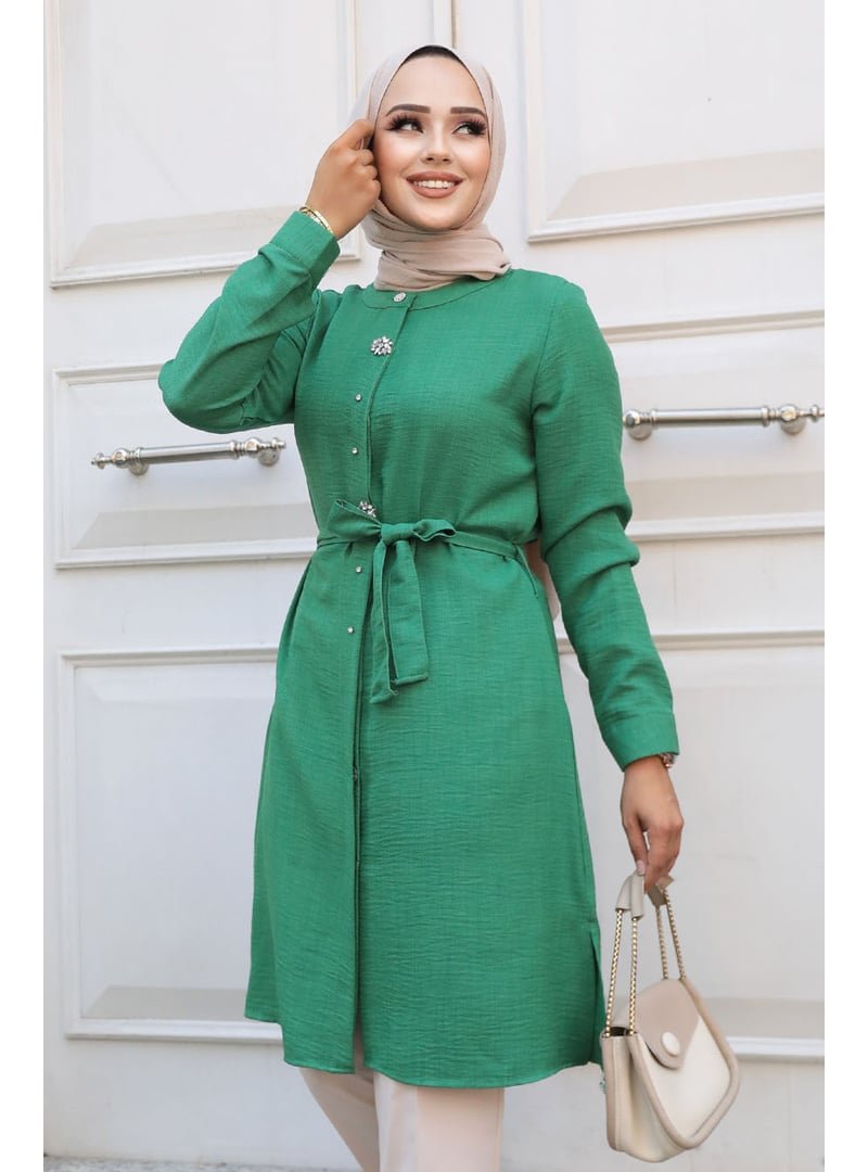 Neva Style Düğmeli Yeşil Tunik 658y Neva Style Düğmeli Yeşil Tunik 658y