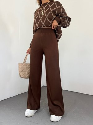 Podyumplus Kahve Salaş Triko Pantolon